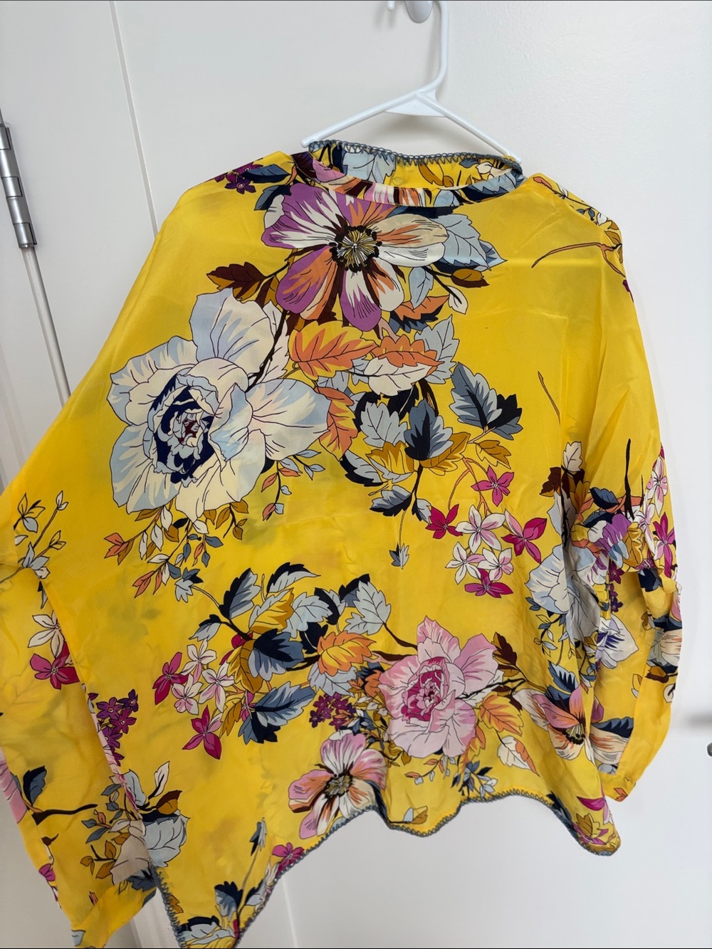 Johnny Was Yellow Floral Button-Down Blouse - Picture 3 of 4